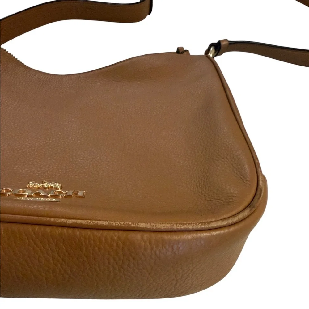 Coach Ellie File Bag Light Saddle Tan Pebbled Leather Crossbody C1648